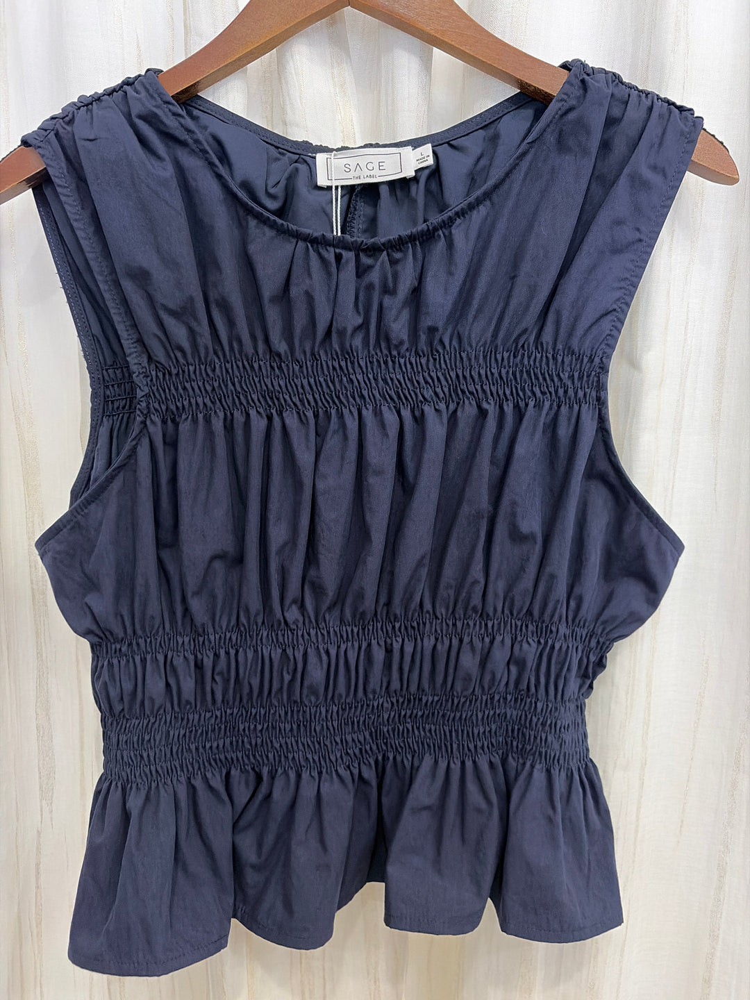 Central Park Ruched Tank Sage the Label