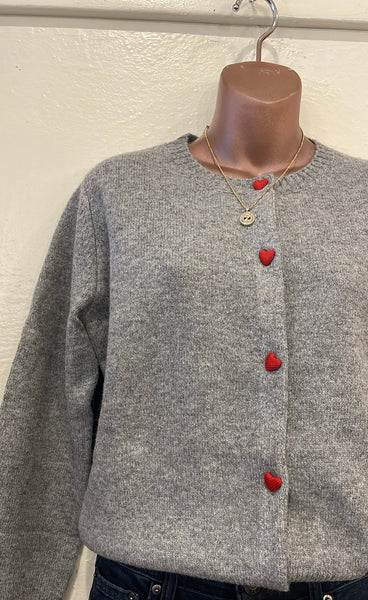 Leighton Heart Button Cardi Sadie & Sage