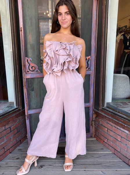 Ruffle Flair Jumpsuit Grade and Gather