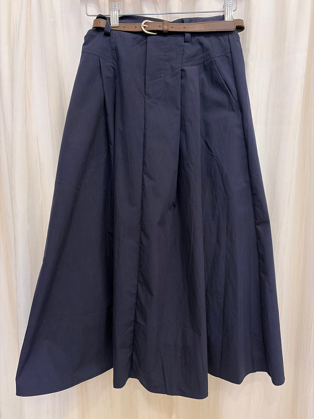 Central Park Midi Skirt with belt Sage the Label