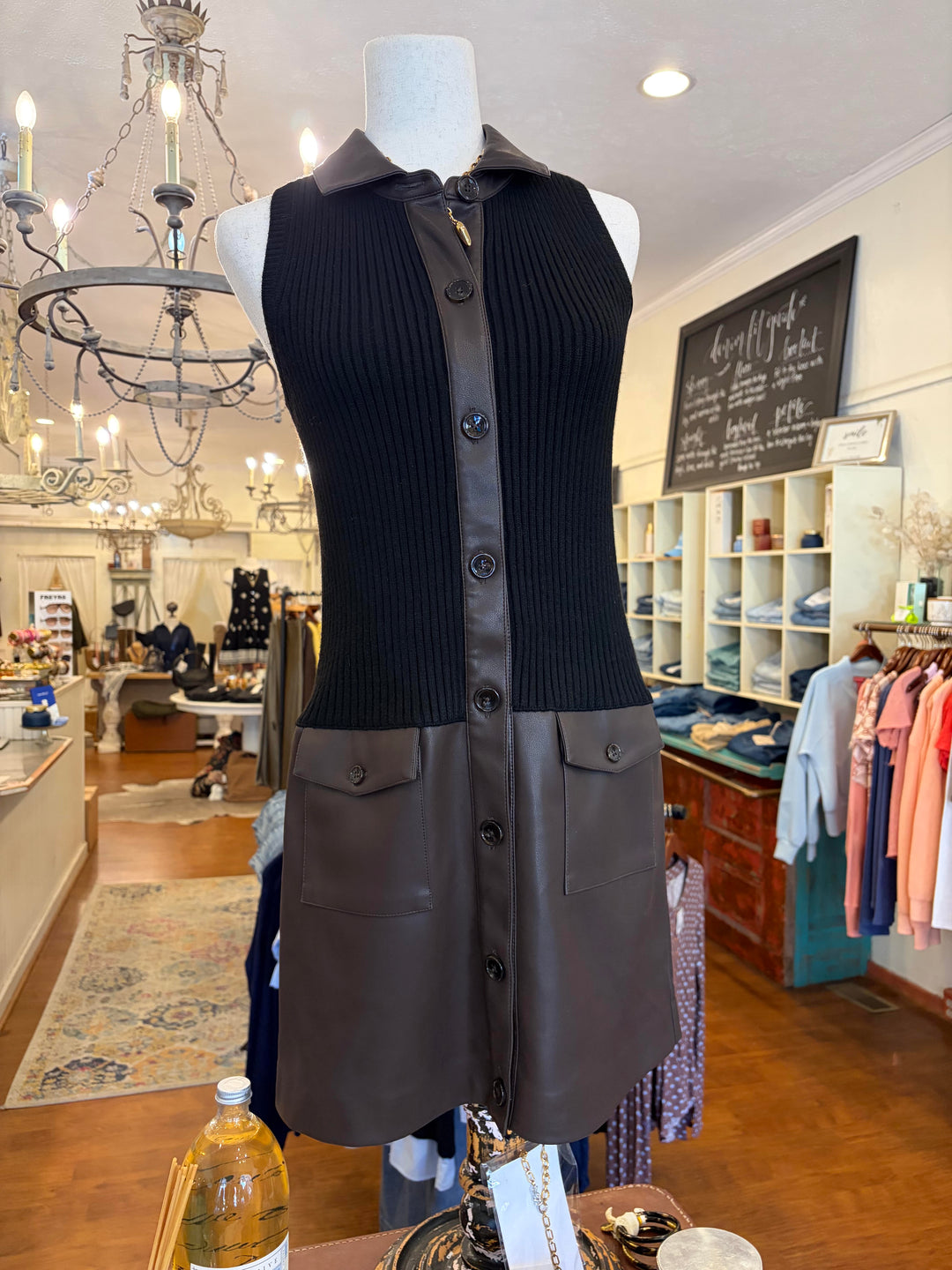 Avery Vegan Combo Sweater Dress Central Park West