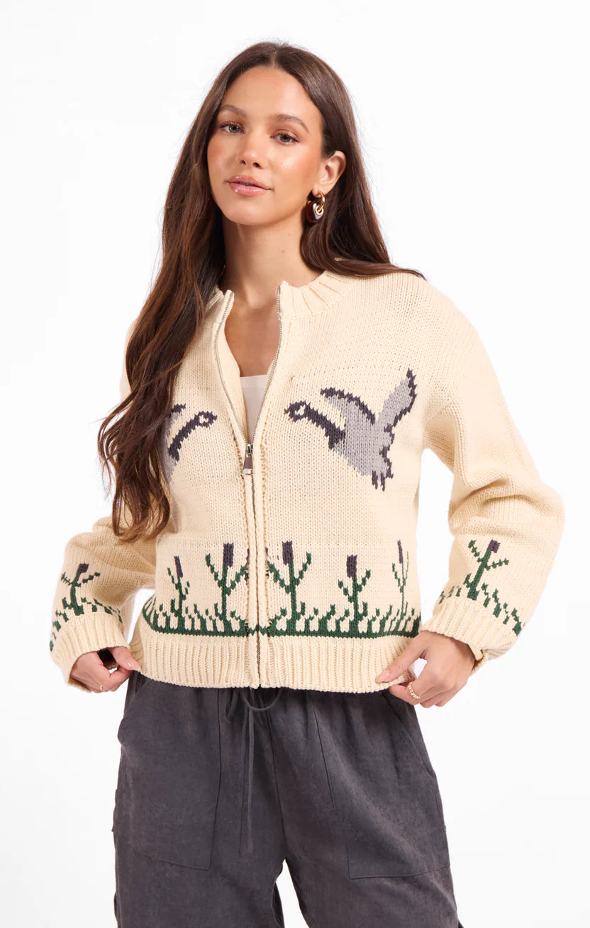 Songbird Zip Sweater Sage the Label