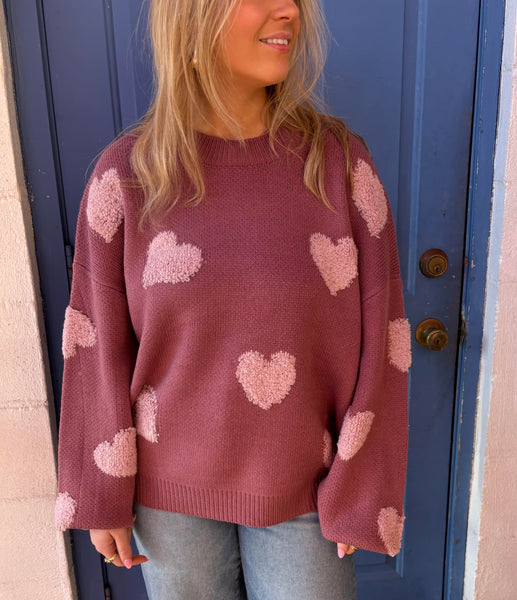 Blushing Hearts Sweater Le Lis