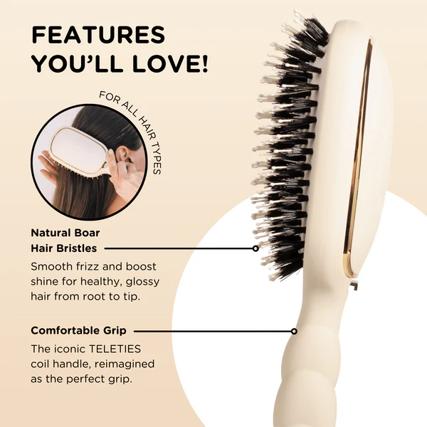 Teleties Boar Bristle Hair Brush Teleties