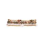 Gem and Pearl Stretch Bracelets by Mayana Mayana