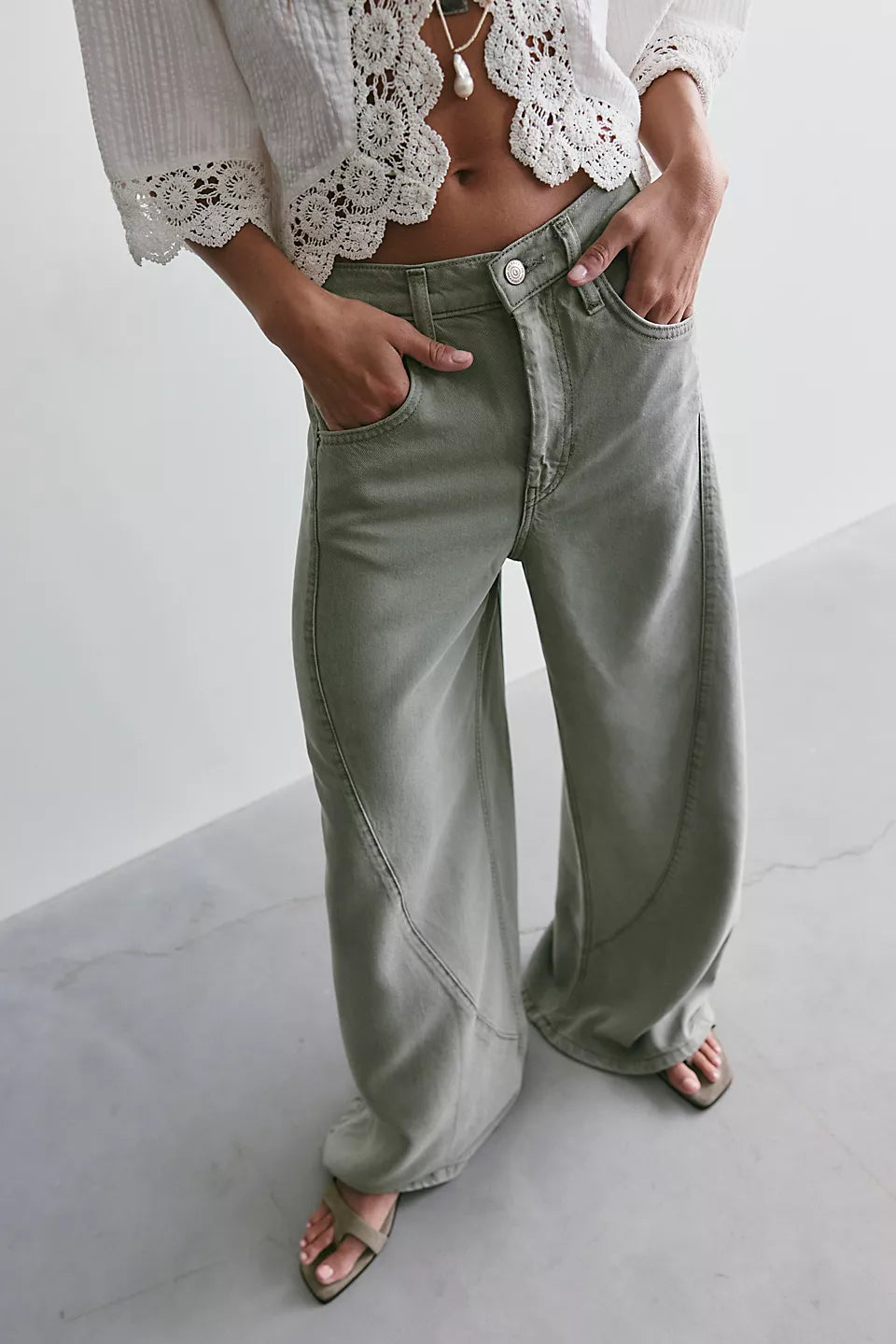 Haven Twisted Wide Leg Jean by Free People Free People