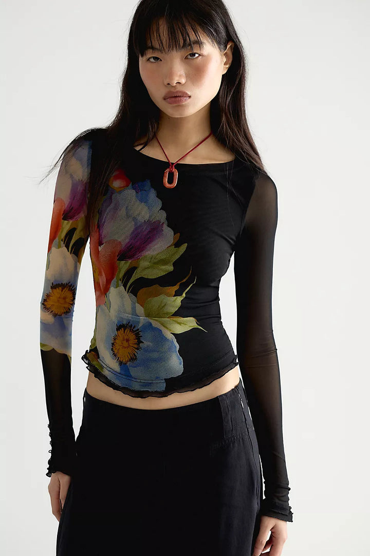 Lilly Printed Longsleeve by Free People Free People