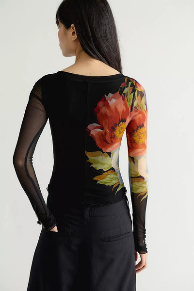 Lilly Printed Longsleeve by Free People Free People