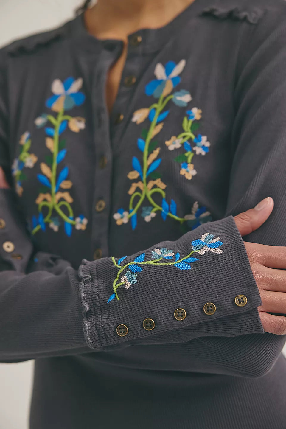 Fleur Embroidered Cuff by Free People Free People