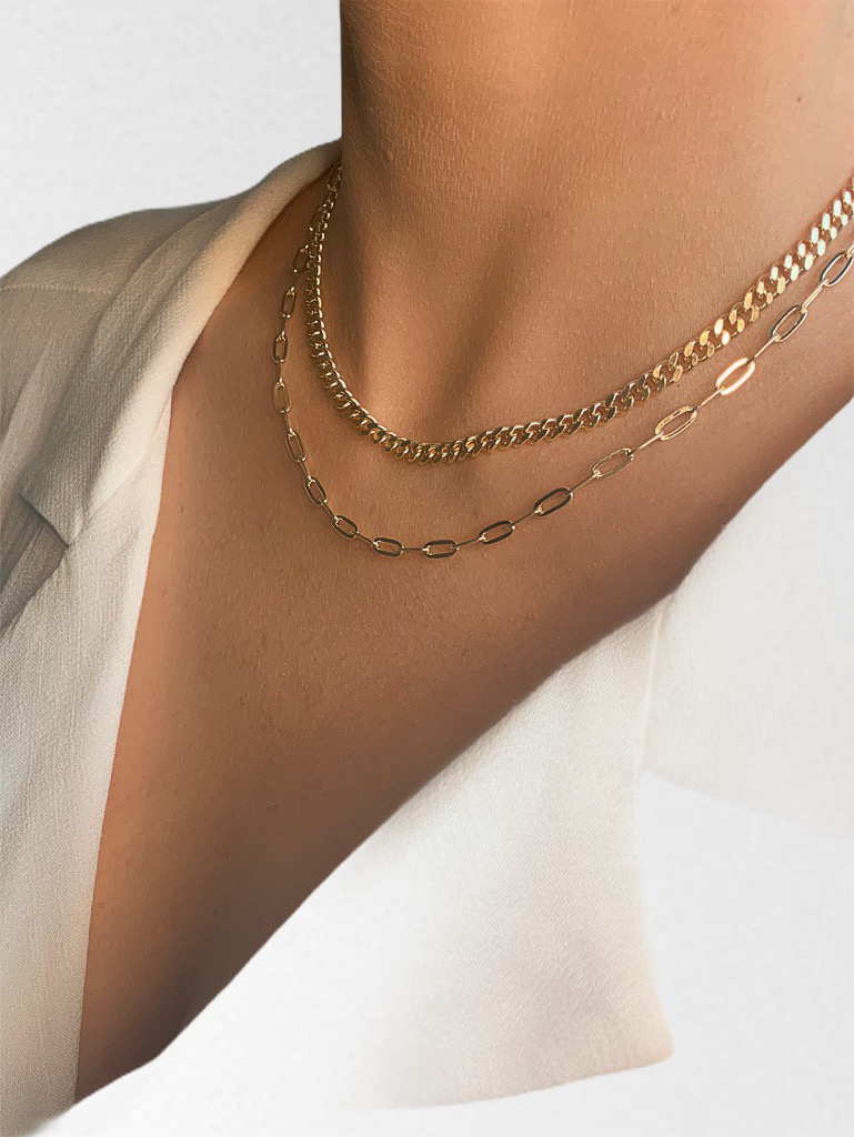 Double Layer Kept Secret Gold Necklace Farrah B